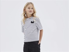 Name It bright white stribet short sløjfe t-shirt